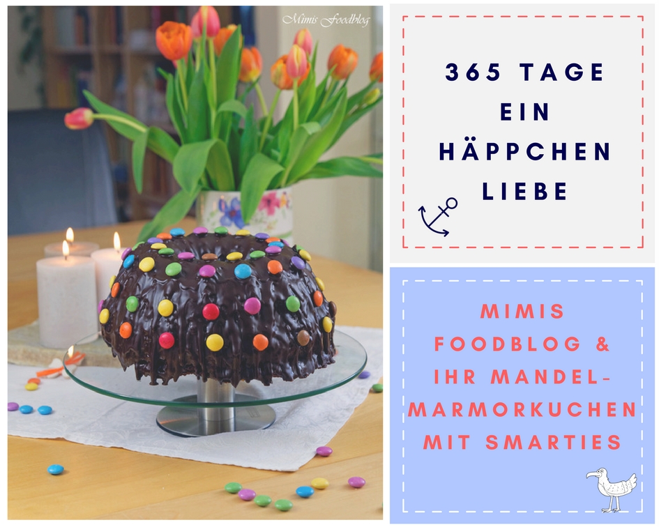 Mandel-Marmorkuchen - Blog-Geburtstag - Mimis Foodblog - Ein Häppchen Liebe